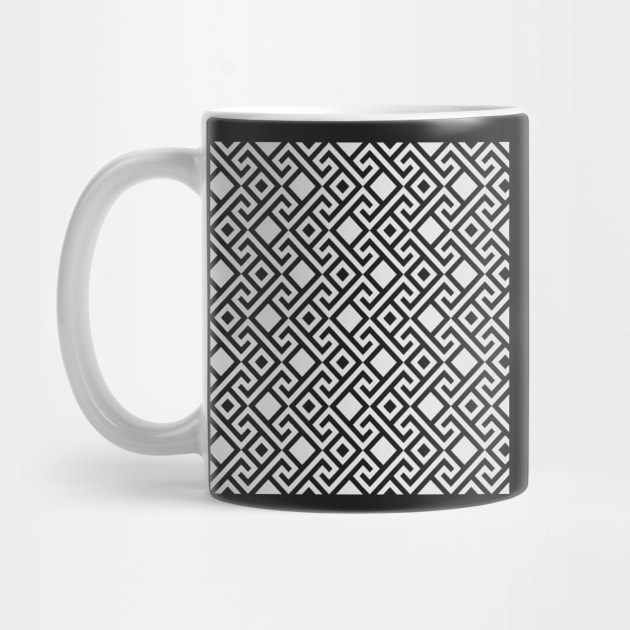 Gray square Greek ornament, Meander by kavalenkava